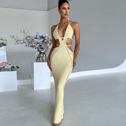 Culture® | Cutout Halter Neck Knit Dress