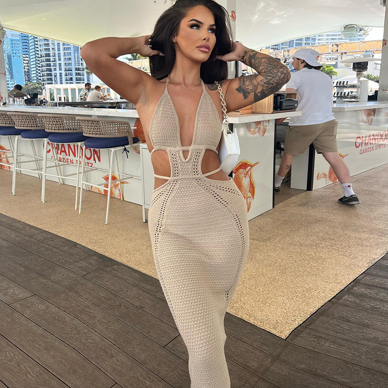 Culture® | Cutout Halter Neck Knit Dress