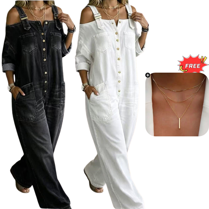 Culture® | Loose Fit Wide-Leg Overall Jumpsuit with Pockets
