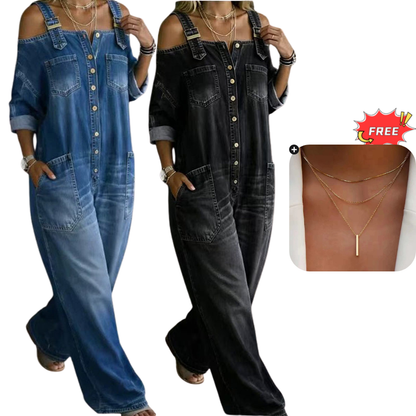 Culture® | Loose Fit Wide-Leg Overall Jumpsuit with Pockets