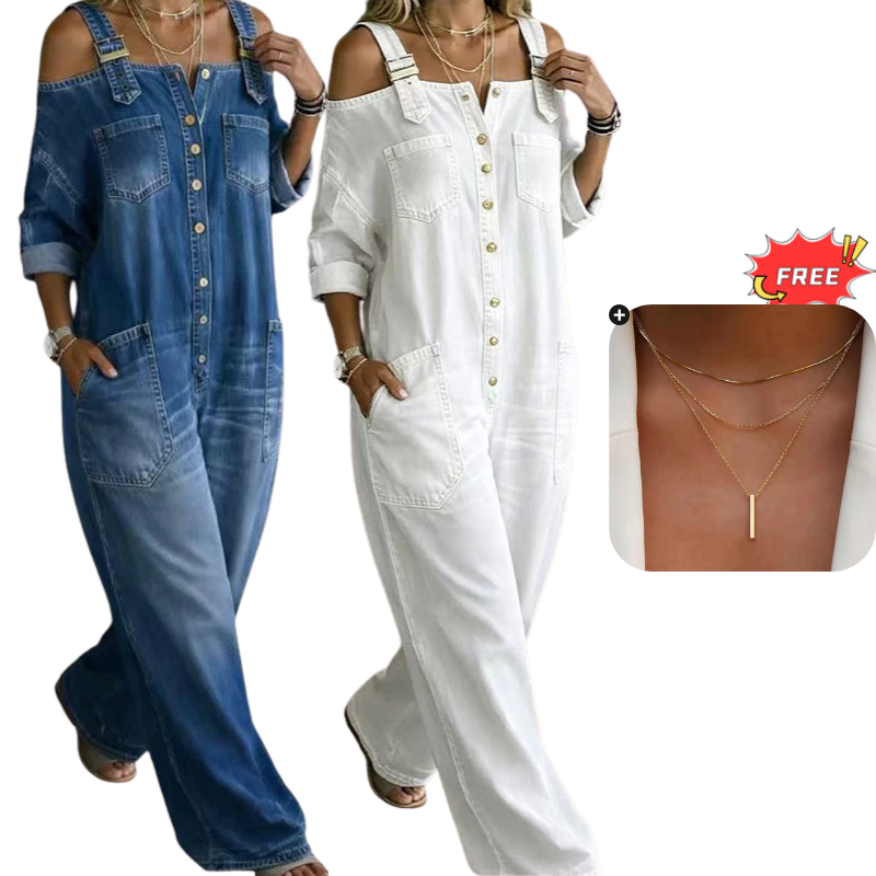 Culture® | Loose Fit Wide-Leg Overall Jumpsuit with Pockets