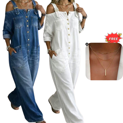 Culture® | Loose Fit Wide-Leg Overall Jumpsuit with Pockets