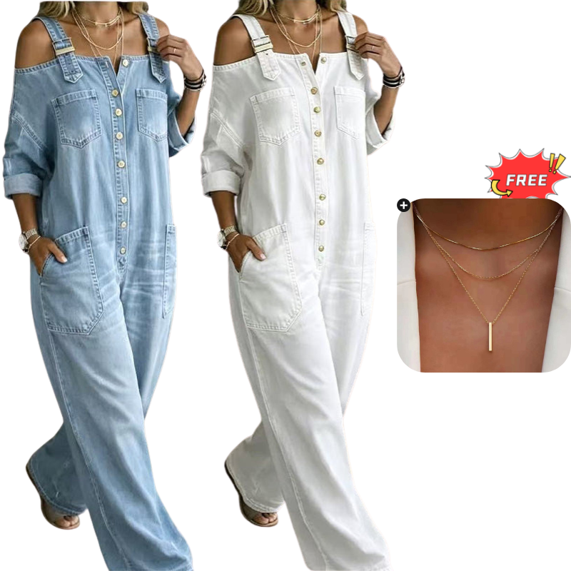 Culture® | Loose Fit Wide-Leg Overall Jumpsuit with Pockets