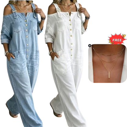 Culture® | Loose Fit Wide-Leg Overall Jumpsuit with Pockets