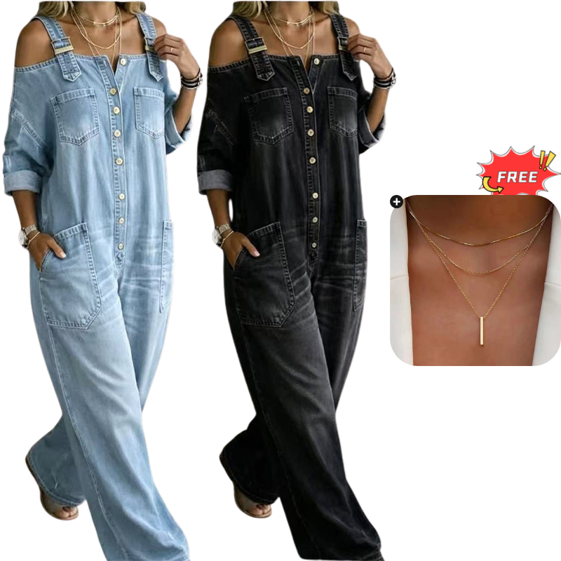 Culture® | Loose Fit Wide-Leg Overall Jumpsuit with Pockets