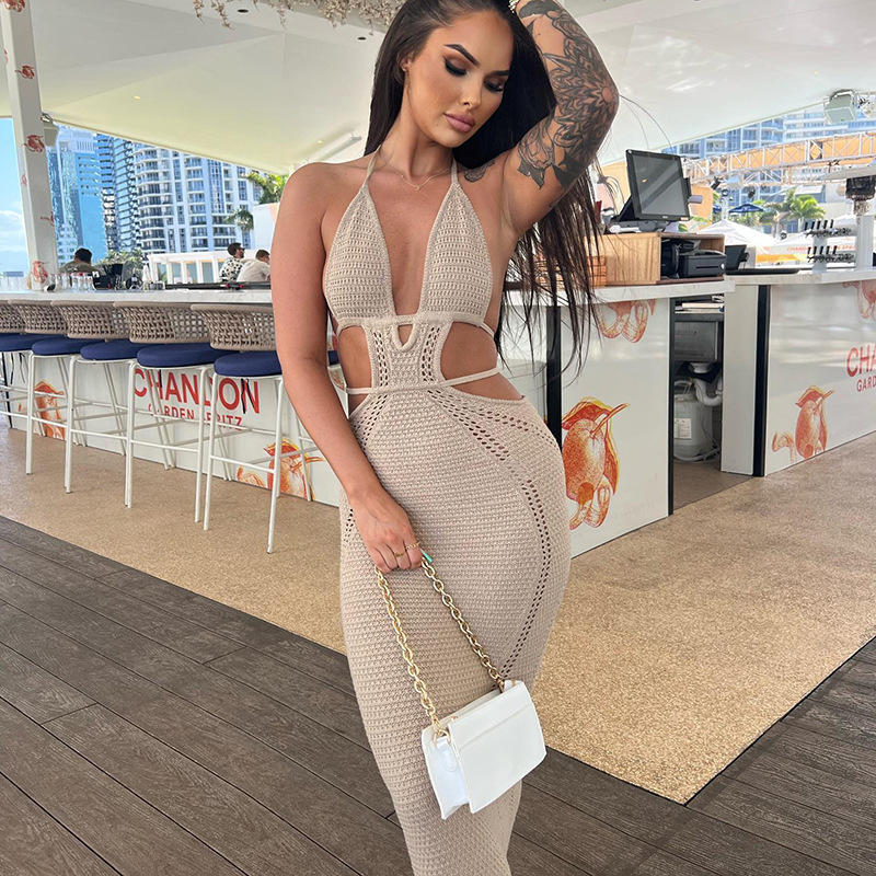 Culture® | Cutout Halter Neck Knit Dress