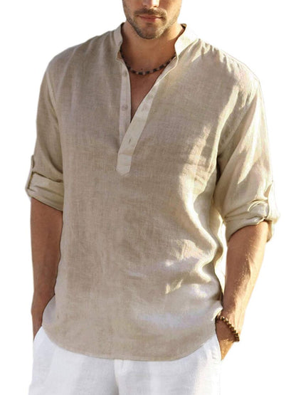 Culture® | Cotton Linen Style Henley Shirt