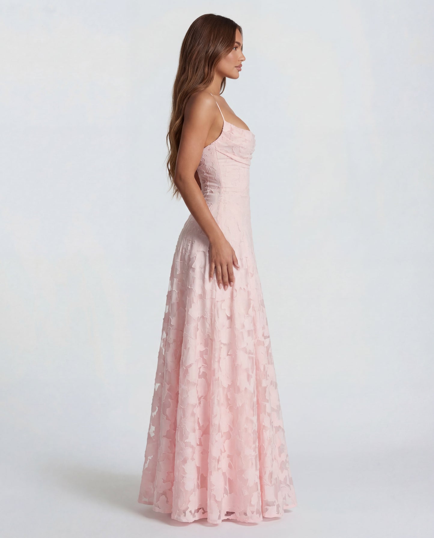 Culture® | Pastel Pink Floral Lace Maxi Dress