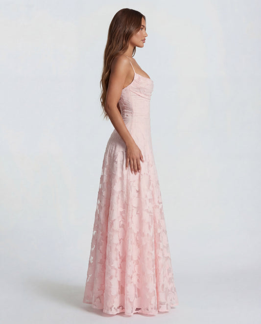 Culture® | Pastel Pink Floral Lace Maxi Dress