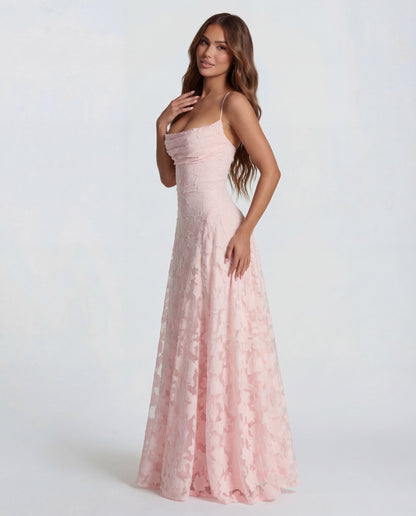 Culture® | Pastel Pink Floral Lace Maxi Dress