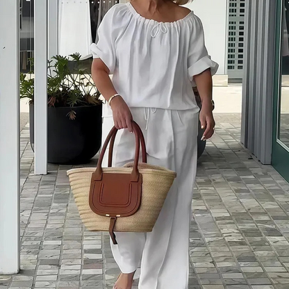 Culture® | Women's Linen Top & Pants 2-Piece Set