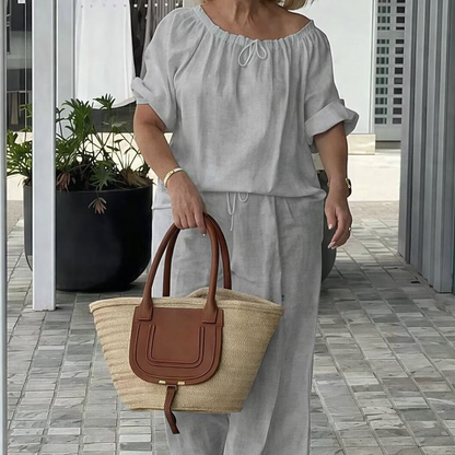 Culture® | Women's Linen Top & Pants 2-Piece Set