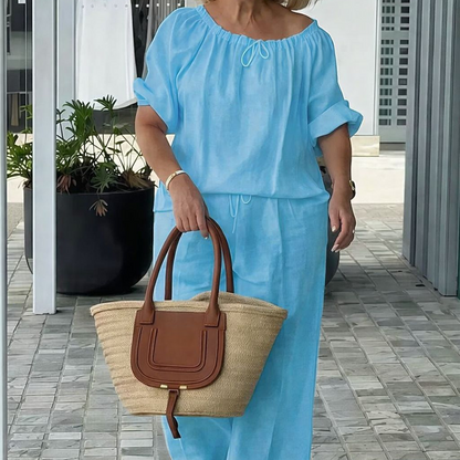 Culture® | Women's Linen Top & Pants 2-Piece Set