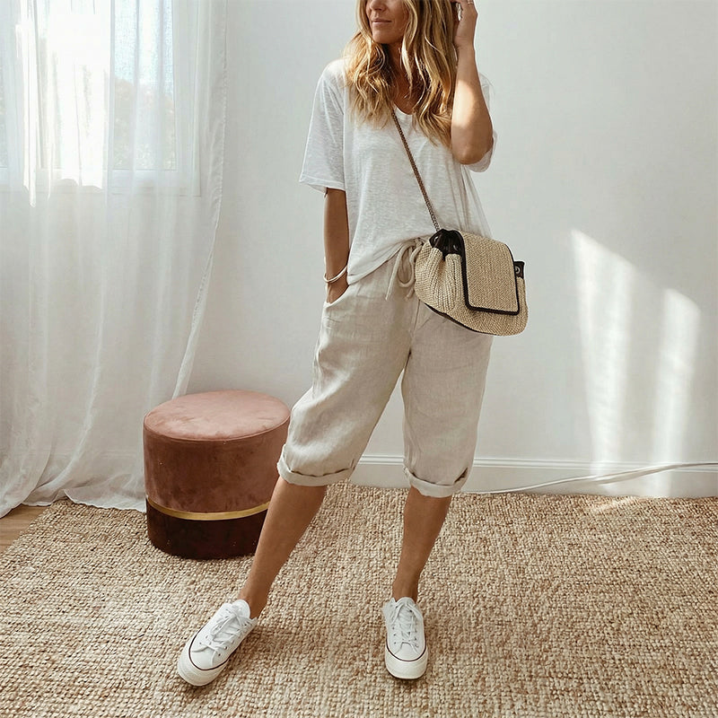 Culture® | Cotton Linen Cropped Pants