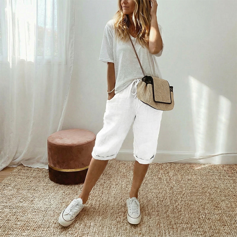 Culture® | Cotton Linen Cropped Pants