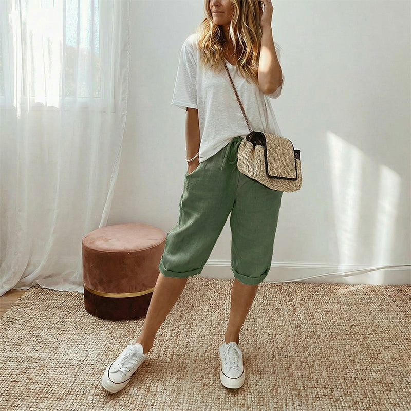 Culture® | Cotton Linen Cropped Pants