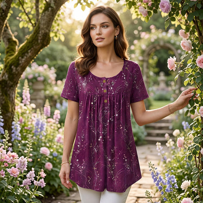Culture® | Women's Floral Print Pleated Tunic Top