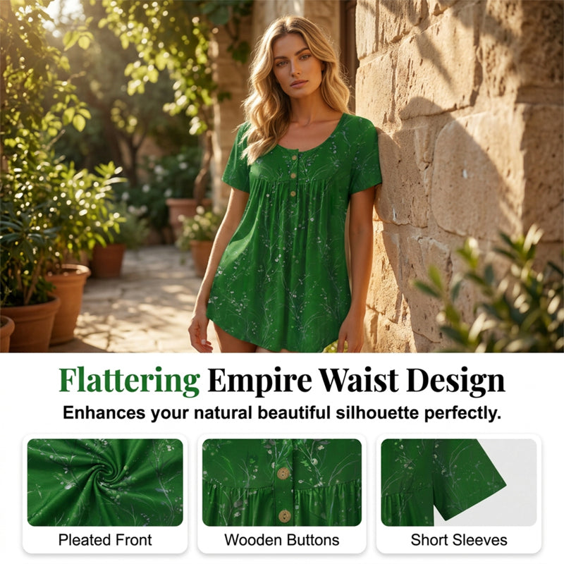 Culture® | Women's Floral Print Pleated Tunic Top