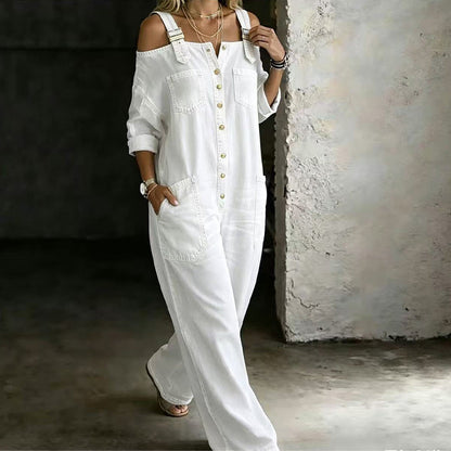 Culture® | Loose Fit Wide-Leg Overall Jumpsuit with Pockets