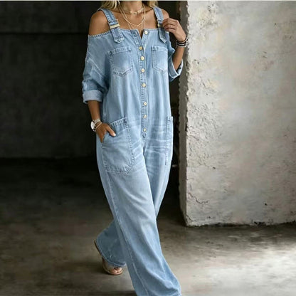 Culture® | Loose Fit Wide-Leg Overall Jumpsuit with Pockets