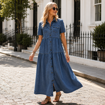 Culture® | Women's Vintage Denim Maxi Dress