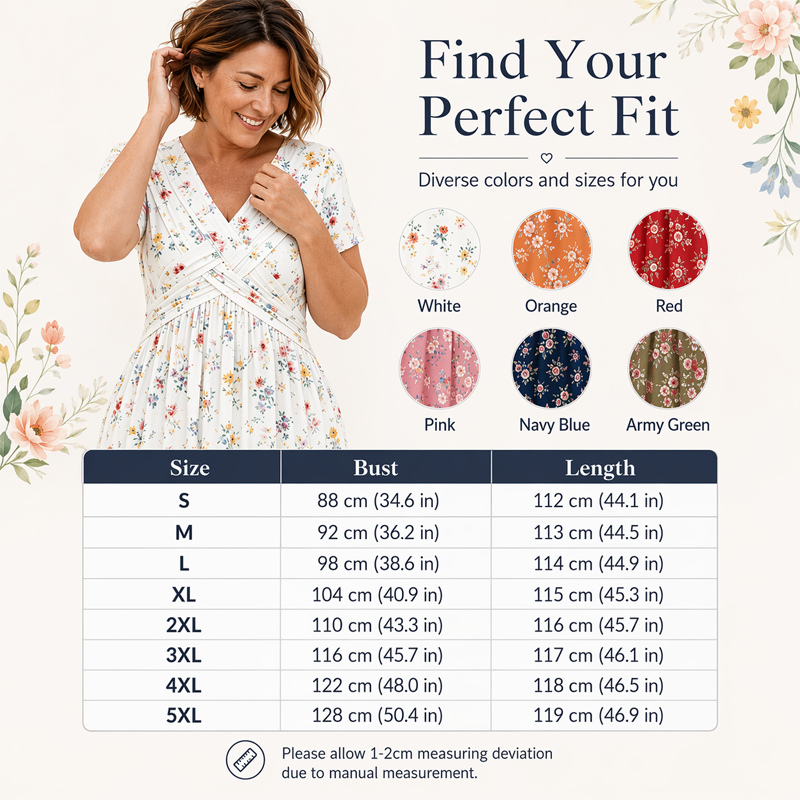 Culture® | Women's V-Neck Floral Print Dress with Twist Waist