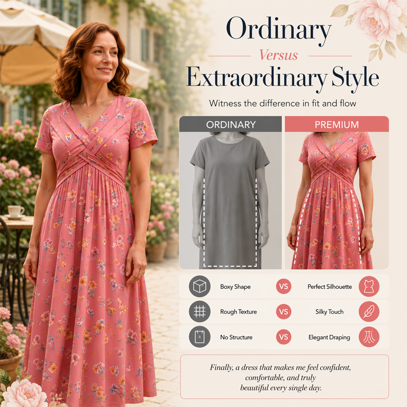 Culture® | Women's V-Neck Floral Print Dress with Twist Waist