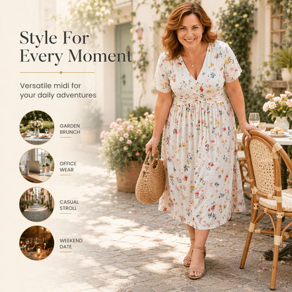 Culture® | Women's V-Neck Floral Print Dress with Twist Waist