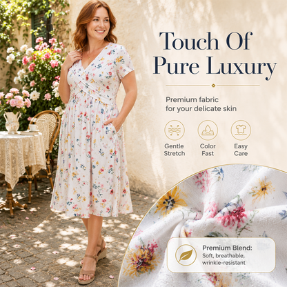 Culture® | Women's V-Neck Floral Print Dress with Twist Waist